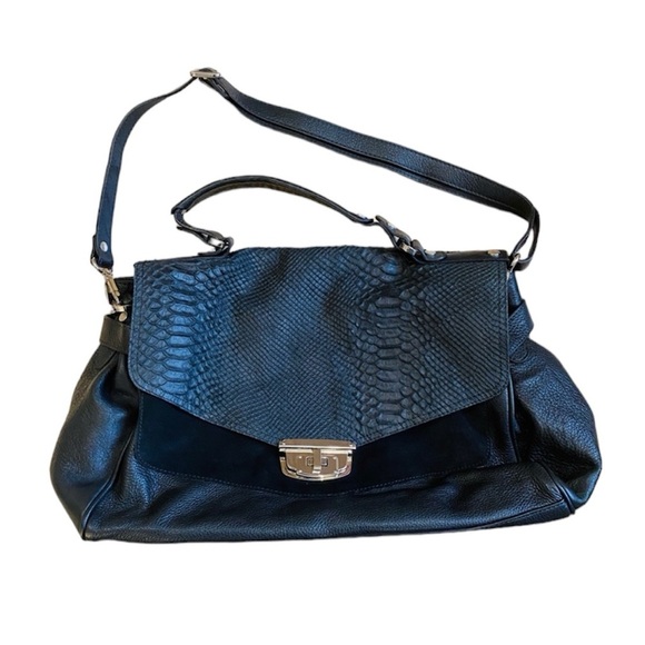 beautiful H&M leather satchel bag NEW - Picture 1 of 6